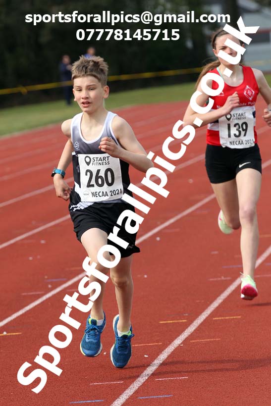 800 metres, 2021 NECAA Open Graded Meeting, Morpeth. Photo: David T. Hewitson/Sports for All Pics